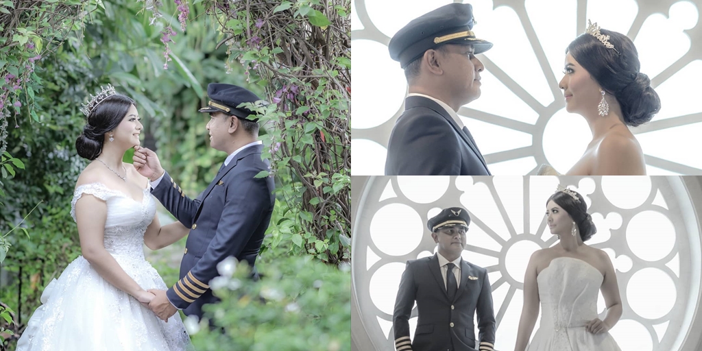 9 Sweet Moments of Qory Sandioriva's Prewedding, Elegantly Themed - Husband Wearing Proud Pilot Uniform