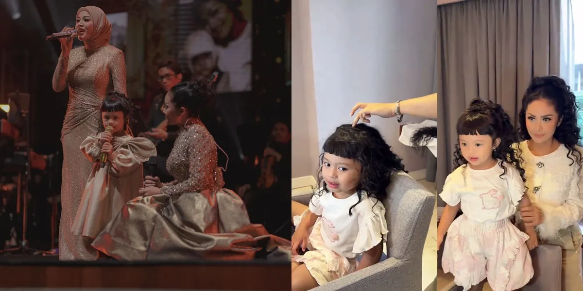 9 Photos of Ameena Asking to Wear a Wig to Match Kris Dayanti's Hair, Successfully Looking Like Her Grandmother