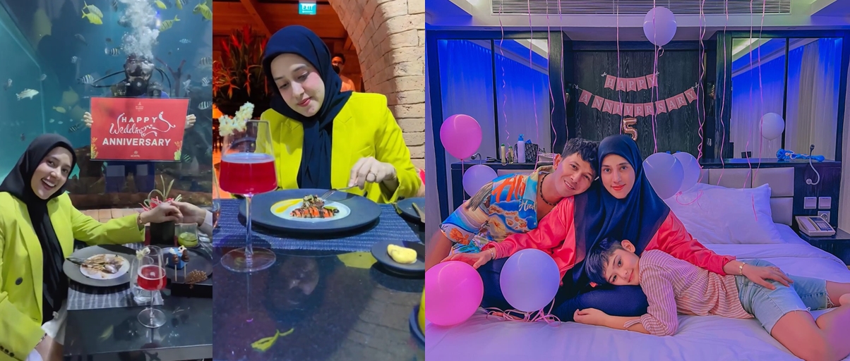 9 Potret Anniversary Wedding Fairuz A Rafiq and Sonny Septian in Bali, King Faaz Gives Unexpected Gifts - Romantic Dinner Makes Baper