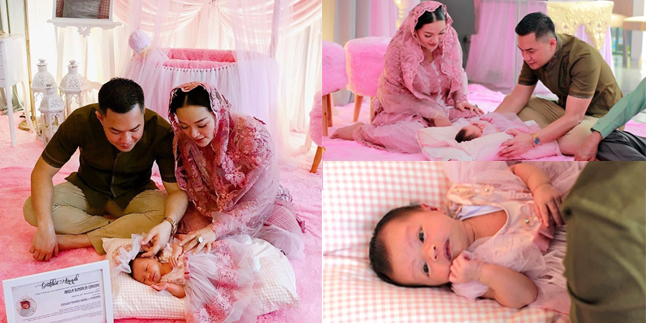 9 Portraits of Zaskia Gotik's First Child's Aqiqah, Pink-themed - The Beautiful Face of the Beloved Child Becomes the Spotlight