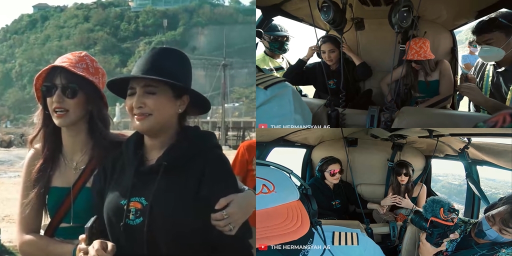 9 Photos of Ashanty and Nia Ramadhani Touring Bali Island by Helicopter, Scared and Pale Due to Strong Wind