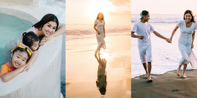 9 Beautiful Photos of Sarwendah at Bali Beach, Flooded with Praise for Wearing Modest Clothes - Like a Teenager Despite Being a Mother of 3