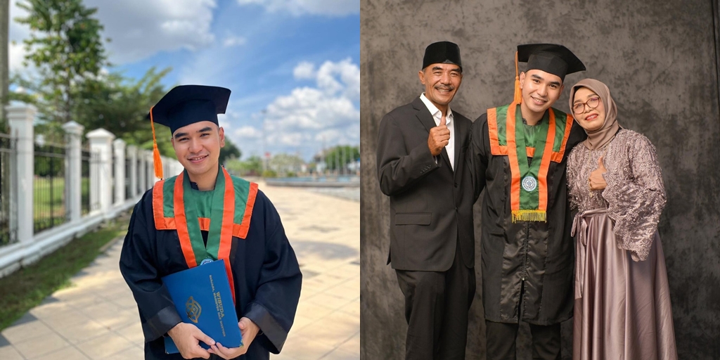 9 Portraits of Hari LIDA's Graduation, Looking Handsome in a Graduation Gown - Receives Congratulations from a Special Figure