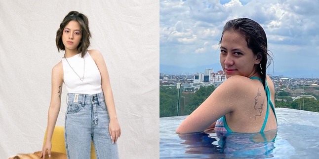 9 Hot Adhisty Zara Confidently Showing Tattoos on Arms and Back While Swimming, Making Netizens Fail to Focus