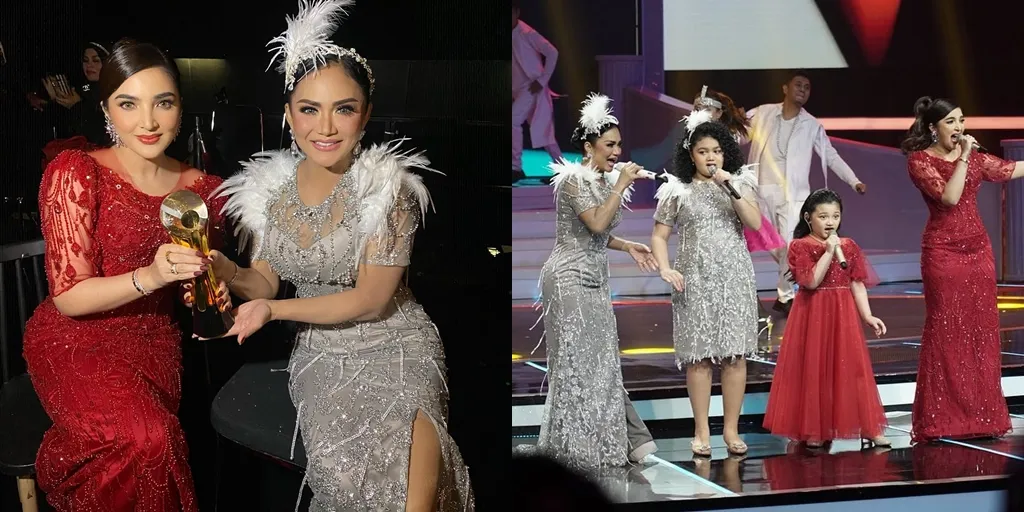 9 Potret Kekompakan Ashanty dan Krisdayanti yang Makin Bestie Banget, Nyanyi Bareng - Bawa Pulang Piala Punya Ameena