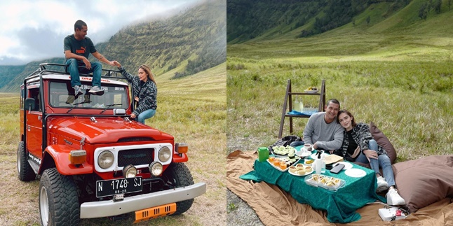 9 Pictures of Yasmine Wildblood and Family's Vacation in Bromo, Fun Picnic in the Meadow