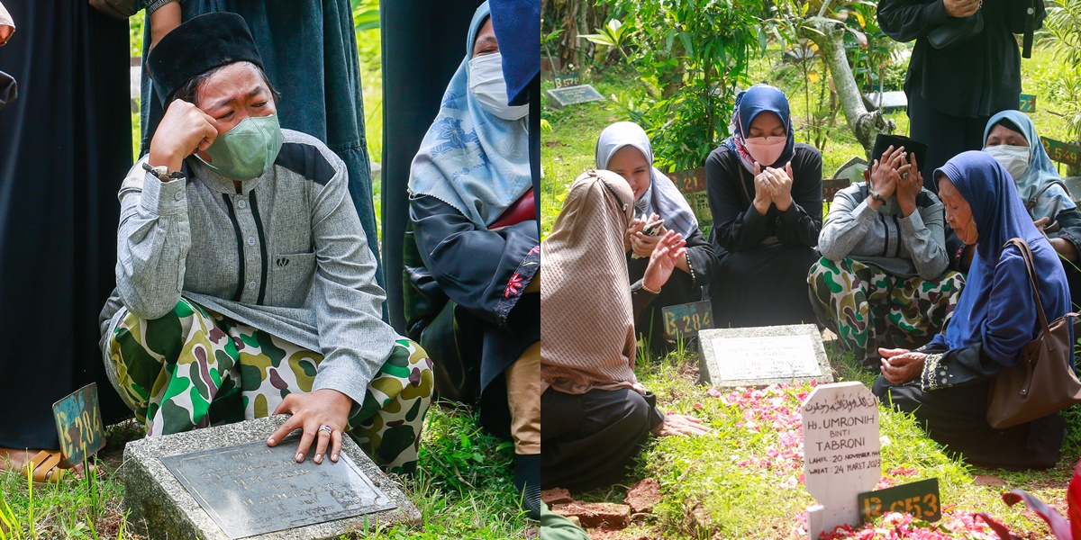 9 Potret Pemakaman Ibunda Adul, Air Mata Sang Komedian Tak Terbendung Sampai Lemas dan Harus Digendong.