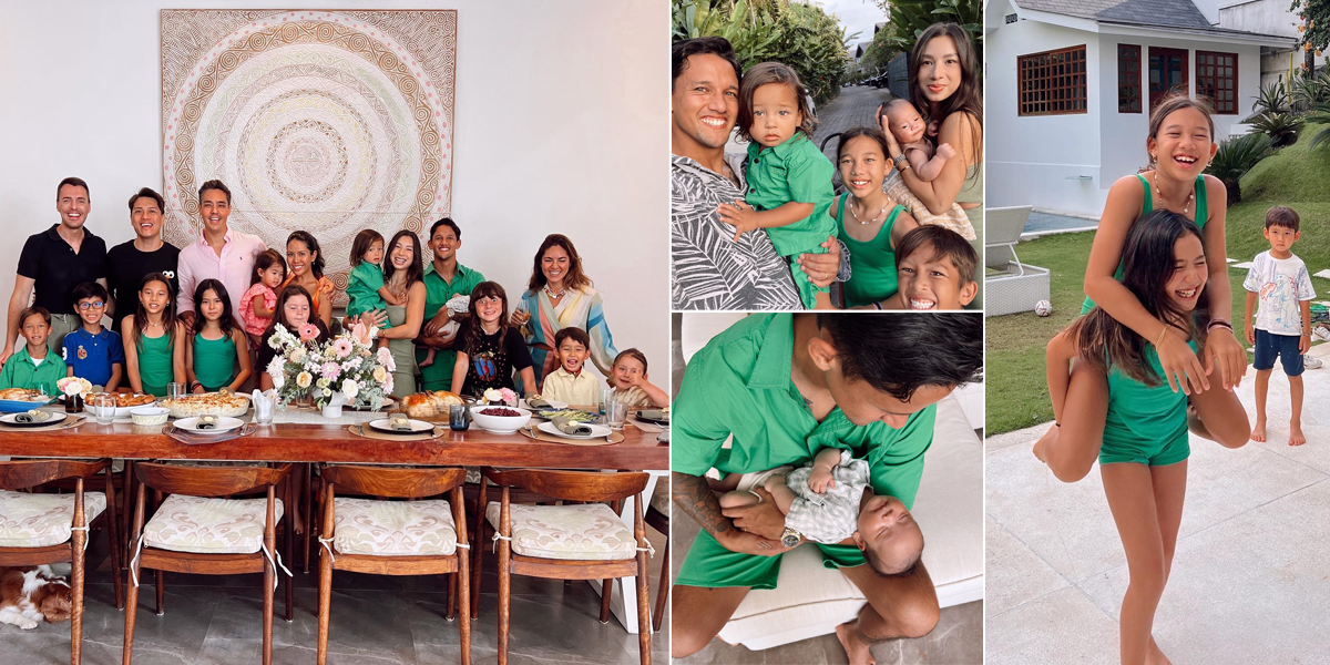 9 Photos of Irfan and Jennifer Bachdim's Easter Celebration, Wearing Matching Green Outfits - So Fun!