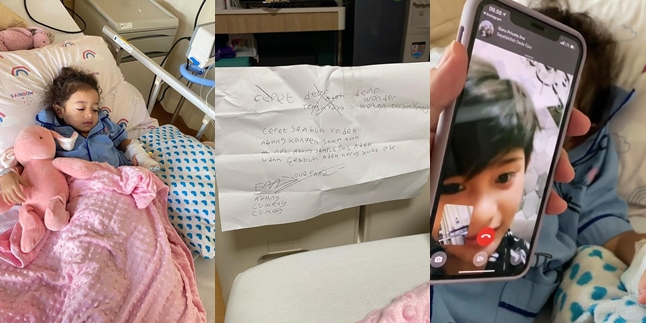 9 Portraits of Queen Eijaz, Fairuz A Rafiq and Sonny Septian's Children Being Treated in the Hospital, Their Older Brother Cries Unwillingly - Writes Touching Letter