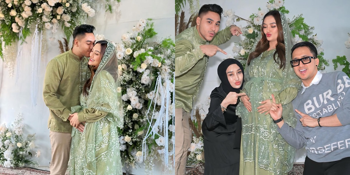 9 Photos of Reza Gladys Attending the 4-Month Pregnancy Celebration of Siti Badriah & Krisjiana, Offering Good Prayers for Her Brother-in-Law