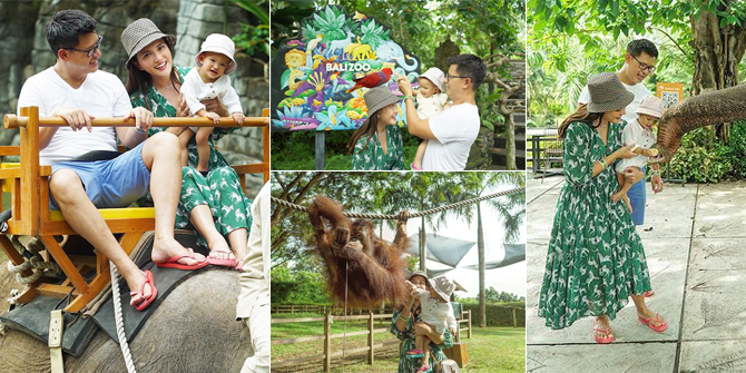 9 Photos of Shandy Aulia and Husband Having Fun at the Zoo in Bali, Baby Claire is so Brave