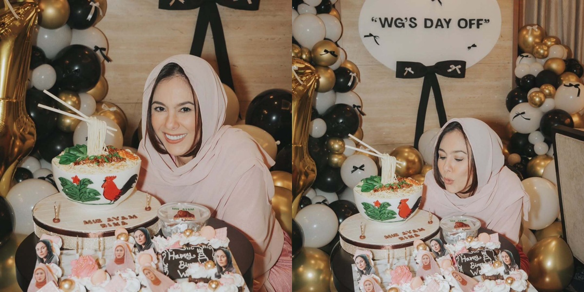9 Portraits of Wulan Guritno Celebrating Her 44th Birthday, Given Chicken Noodle Cake & Celebrated Joyfully by Friends