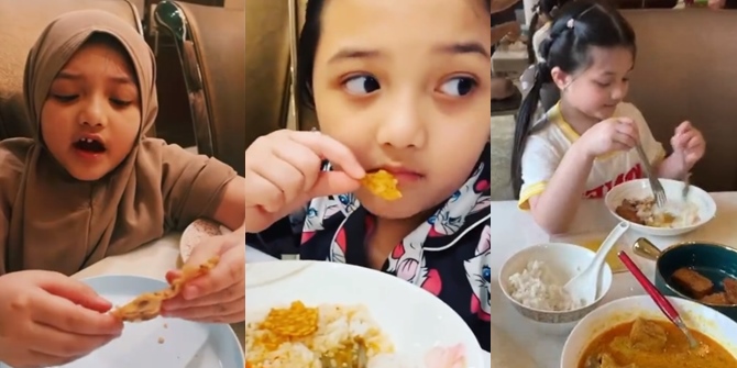 Very Local Kid! A Series of Photos of Arsy Hermansyah Who Loves Eating Peyek, Tofu, Tempeh, and Chicken Curry