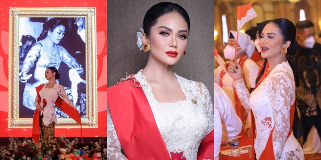 Anggun and Beautiful Paripurna, 11 Photos of Krisdayanti Wearing Red and White Kebaya at the Commemoration of 99 Years of Ibu Fatmawati