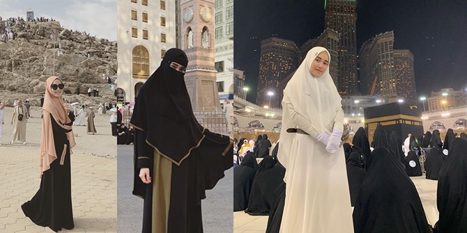 Berbagai Gaya Hijab Ayu Ting Ting Kala Umrah, Pilih yang 