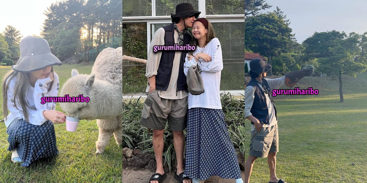 Photos Allegedly Circulating of V BTS and Jennie BLACKPINK on a Vacation Together to Jeju Island, So Sweet Kissing Forehead - Having Fun with Animals