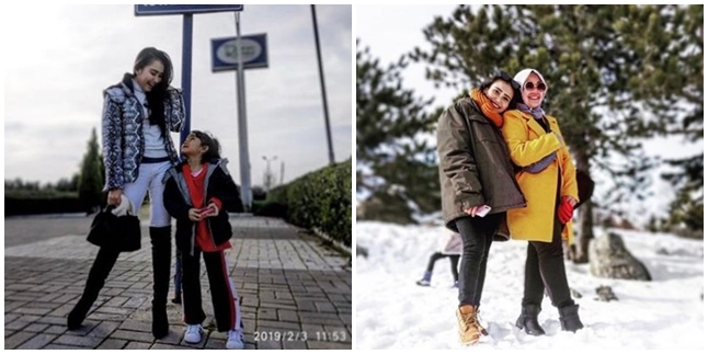 Vacationing in Turkey in Winter, Ayu Ting Ting Invites Family