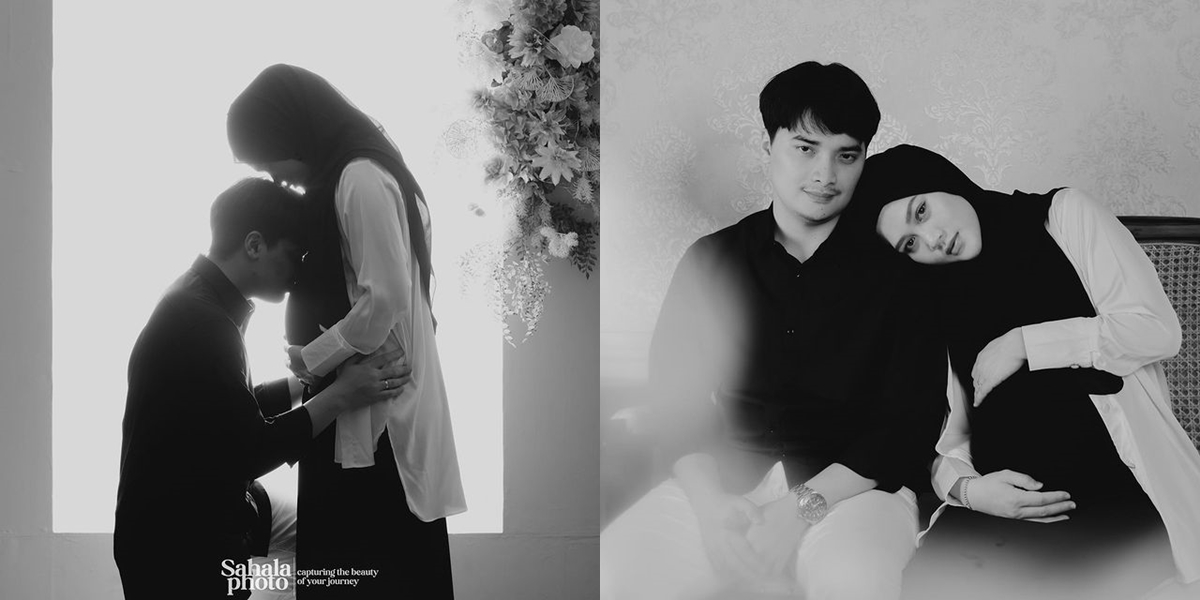 Swearing Not Knowing His Mother Remarried, Here are 10 Portraits of Alvin Faiz Who is Busy Being an Alert Husband and Soon Welcoming Baby M - Kissing His Wife Lovingly during Maternity Shoot