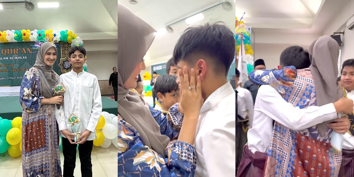 Touching, 8 Pictures of Tommy Kurniawan's Child Crying in the Arms of His Stepmother After Completing Quran Recitation