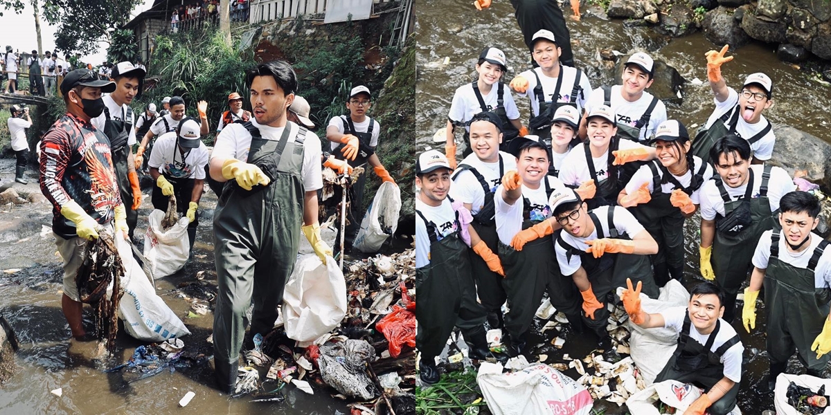 Making Netizens More Emotional, Here are 8 Photos of Thariq Halilintar and Aaliyah Massaid Doing Community Service by Collecting Trash