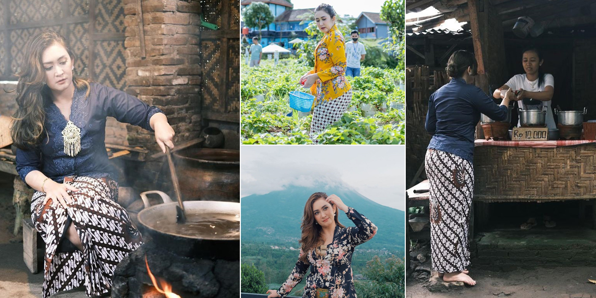 Beautiful Javanese Foreigner in Traditional Dress, Peek at Nafa Urbach's Photos When 'Nyeker' and Cooking on a Traditional Stove