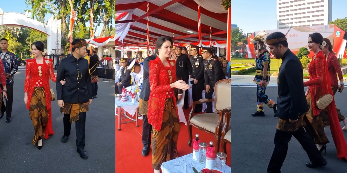 Beautiful and Charming, 7 Portraits of Arumi Bachsin at the Independence Day Ceremony in Surabaya Accompanying Emil Dardak