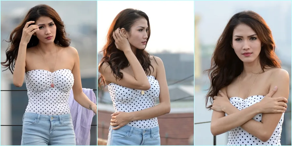 CANTIKNYA MODEL AULIA SARAH SAAT WAJAHNYA TERTIUP ANGIN 