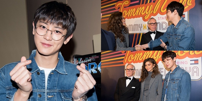 Chanyeol EXO at Paris Fashion Week, with Zendaya & Gigi Hadid