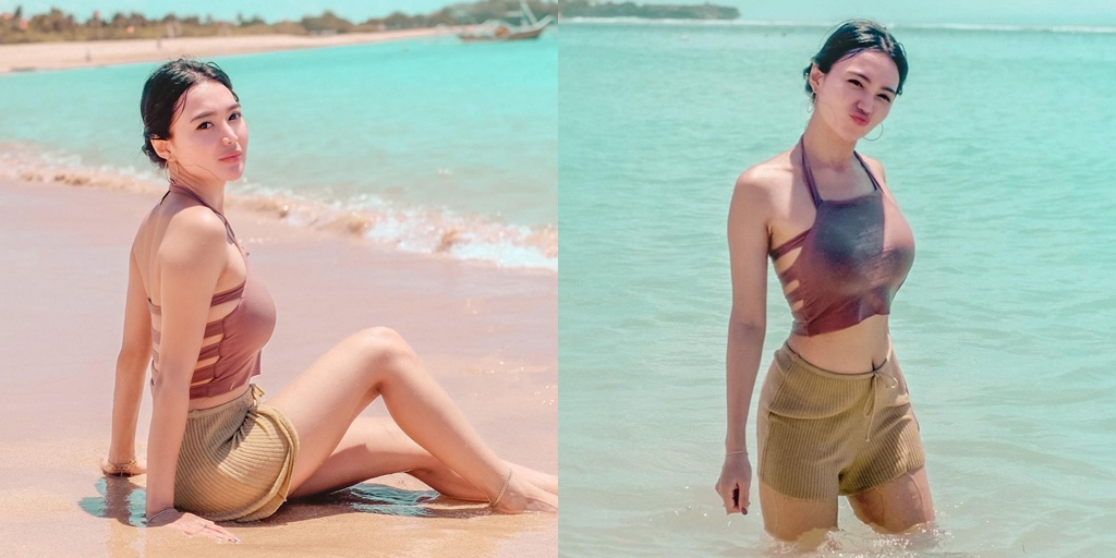 Attention Grabbing, Peek at 7 Photos of Wika Salim Playing in the Water at the Beach - Body Goals That Mesmerize