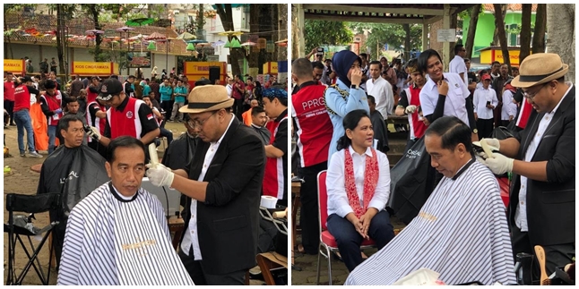 President Jokowi Visits Situ Bagendit, Gets a Haircut by 'Asgar'