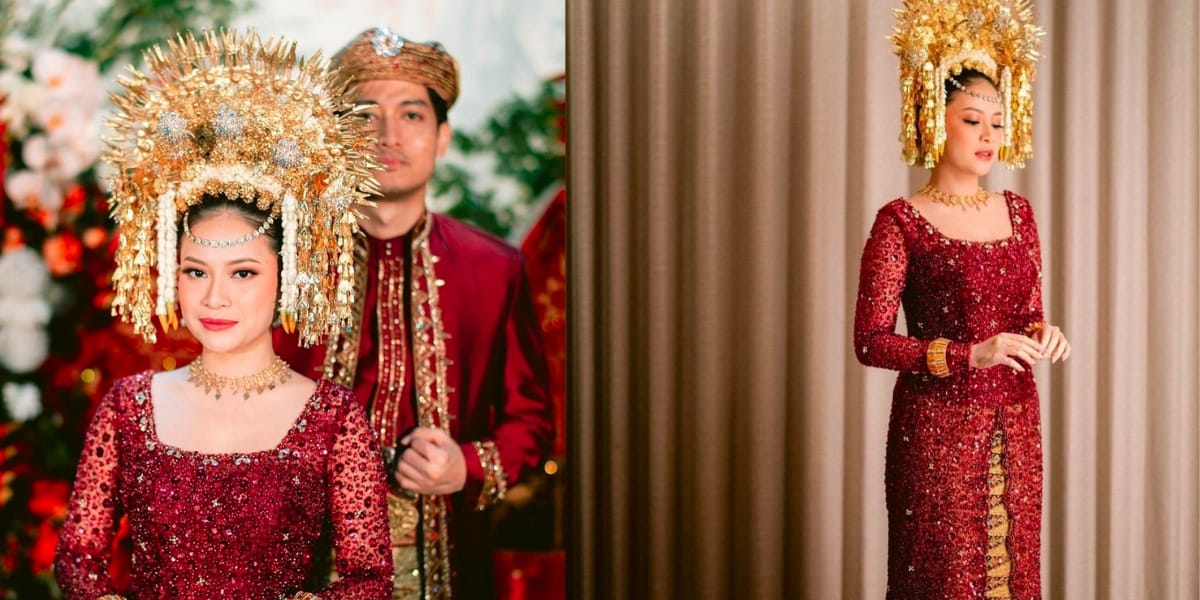 A Series of Details of Hanggini's Wedding Dress and Makeup in Minang Custom