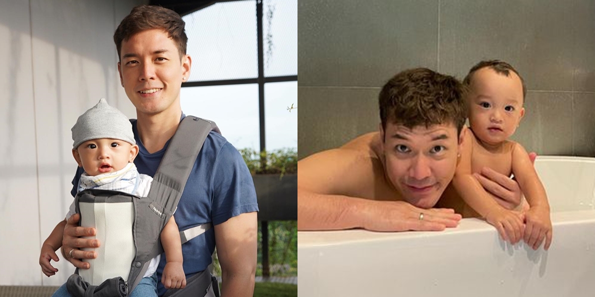 Photos of Anthony Xie, Audi Marissa's Husband, Showing Hot Daddy Charms, Carrying Children While Walking and Bathing Together