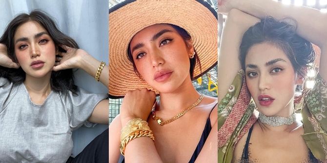 Row of Photos of Jessica Iskandar's Stylish Fashion with Luxurious Jewelry, from Gold Bracelets to Diamond Chokers!