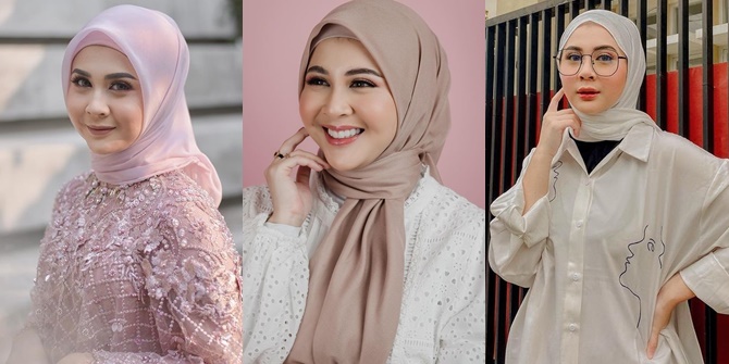 A Series of Photos of Kesha Ratuliu Wearing Pastel Colored Hijab, Showcasing Beautiful and Glowing Charms!