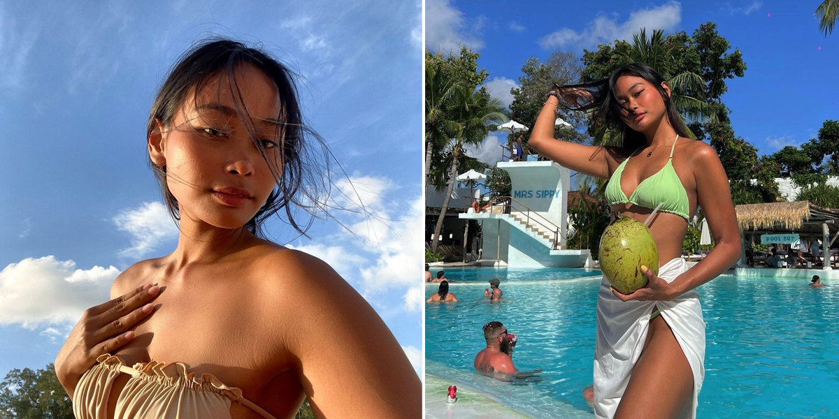 A Series of Photos of Sarah Tumiwa Looking Hot in Bikinis, Showing off Her Body Goals and Beautiful Exotic Tanned Skin!