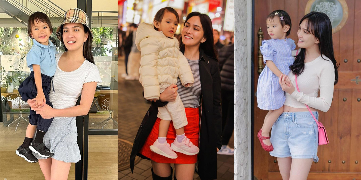 Series of Photos of Shandy Aulia Carrying Claire, Said to Look Like a Teenager Taking Care of Her Younger Sibling