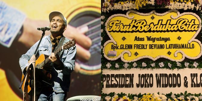 A Row of Condolence Flower Arrangements for Glenn Fredly, from Jokowi to Anang & Ashanty