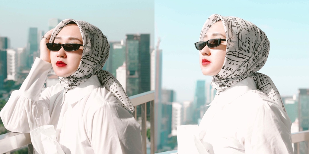 A Collection of Cool Photos of Dian Pelangi Wearing Doodle Scarf, Netizens: Fabulous Outfit!