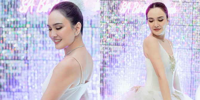 Beautiful Appearance Details of Shandy Aulia as a Ballerina at a Birthday Party, Gracefully Wearing Luxury Jewelry