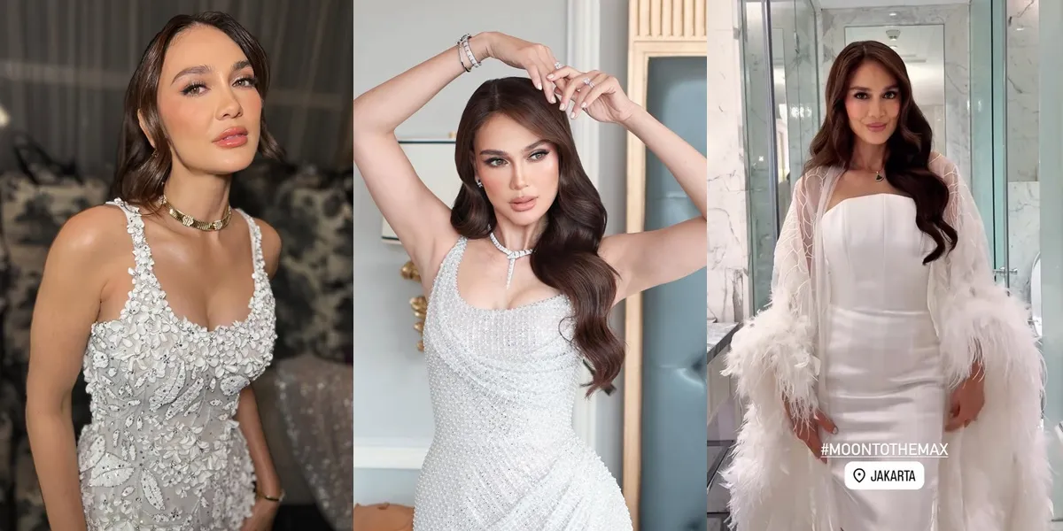 Detail of Beautiful Portraits of Luna Maya at the Wedding Reception, Wearing 3 Beautiful Dresses that Radiate Classy Aura
