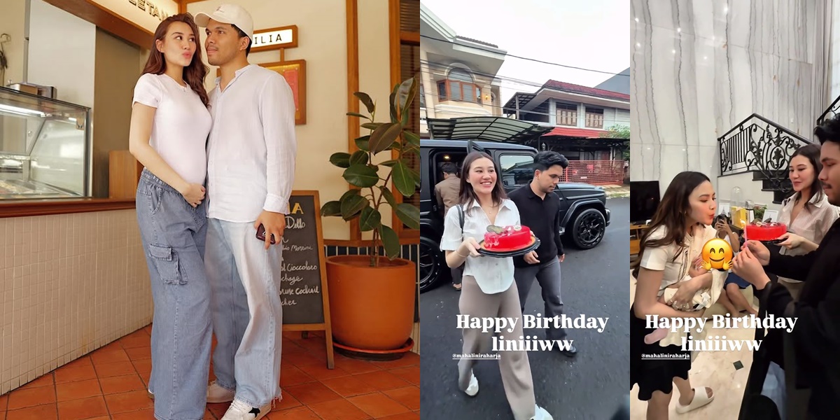 Moments of Aaliyah Massaid and Thariq Halilintar Arriving at Mahalini's House to Give a Birthday Surprise