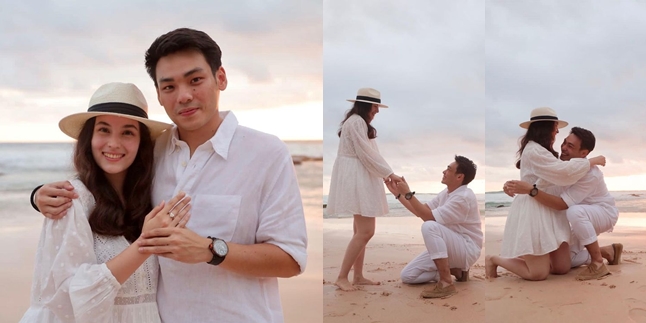 The Moment Chelsea Islan Got Proposed to, Exactly 1000 Days of Dating - Rob Clinton Cardinal Kneels on the Beach at Sunset