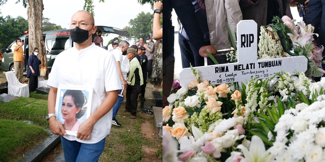 Accompanied by Heavy Rain, 12 Portraits of Rima Melati's Funeral Proceed with Solemnity - Known for Advocating Breast Cancer Awareness