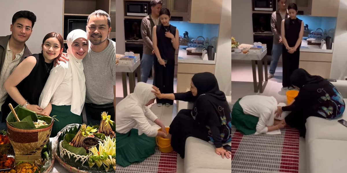 Celebrated Simply, 10 Photos of Annisa Trihapsari's 48th Birthday - Full of Emotion Washing and Kissing Her Mother's Feet