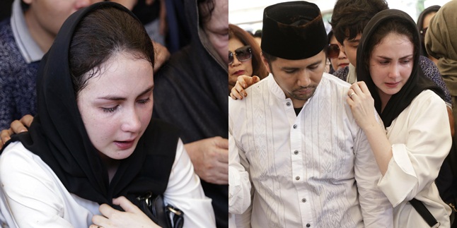 Accompanied by Her Husband, Arumi Bachsin's Tears Burst at Her Father's Funeral