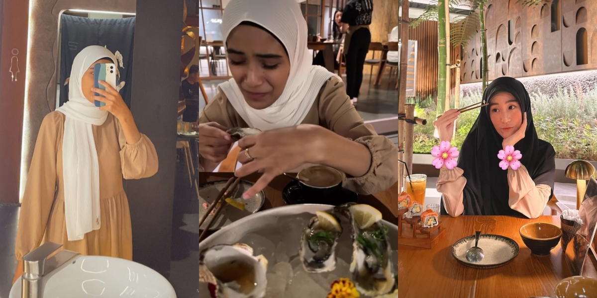 Two Widows Eating Together, the Rarely Seen Togetherness of Larissa Chou and Nadya Mustika - Candid and Trying Raw Oysters