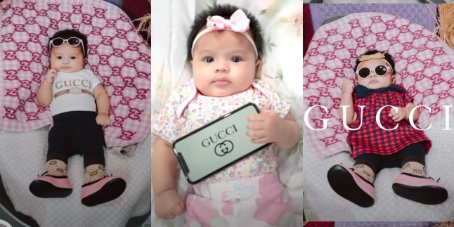 Fashionable Since Babyhood, 7 Photos of Baby Ameena, Aurel Hermansyah's Child, Doing the Gucci Challenge - Considered Suitable as Brand Ambassador