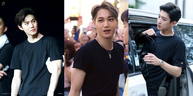 Photo of 9 EXO Members Wearing Plain Black T-Shirts, Simple Yet Handsome