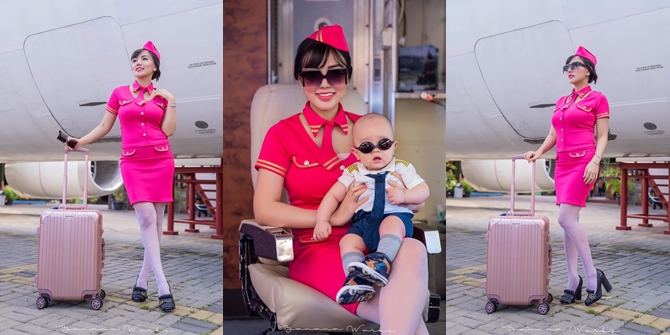 Photo like Stewardess and Pilot, Bella Shofie and Her Son are Equally Cute