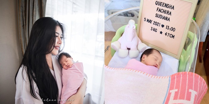 Photo of Baby Queensha, the Beautiful Daughter of Rica Andriani and Fahrul Sudiana, Even Smiling While Sleeping